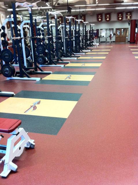 FSU weight room athletic flooring